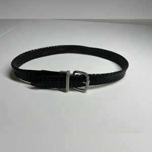 Chaps BONDED LEATHER Braided Reversible Belt  SIZE: 22 - 24 BLACK/BROWN